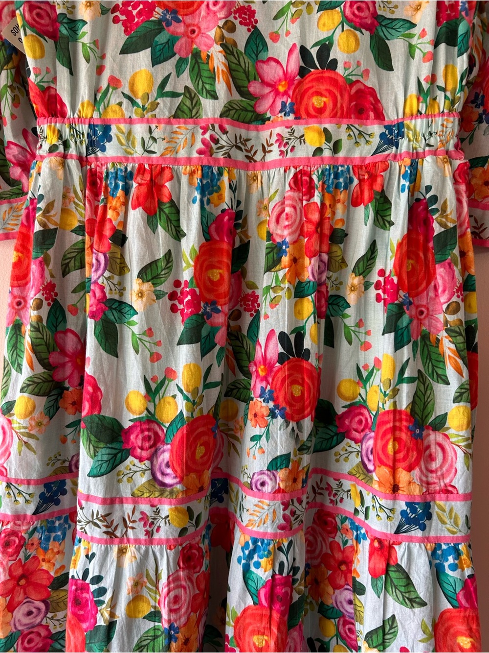 Sohana Floral Midi Dress in Aqua Multicolor Brand New With Tags! Cottage Core - Picture 9 of 15